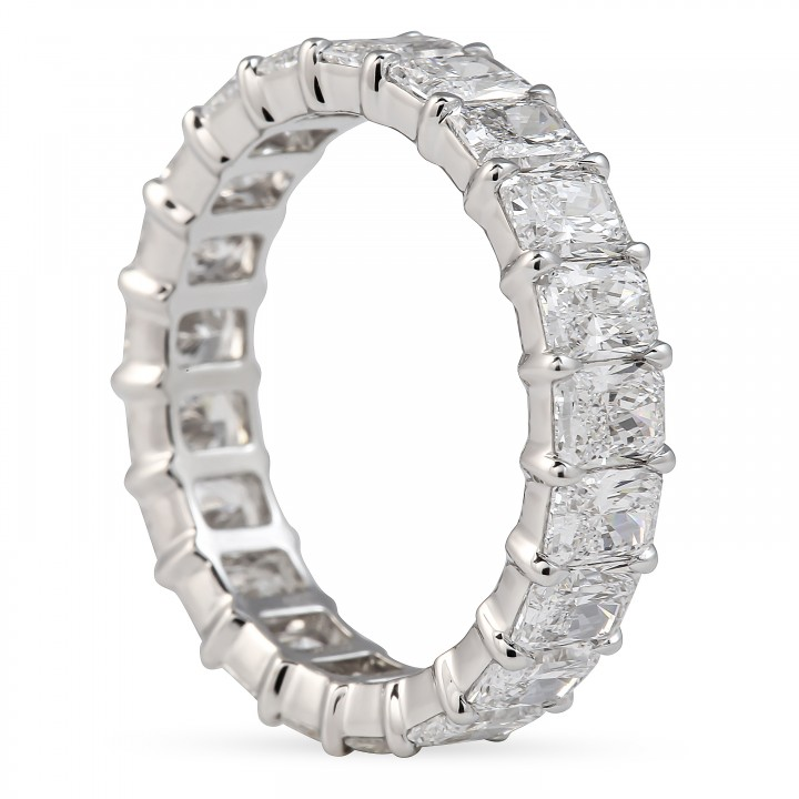 14k White Gold Eternity 4.03ctw Radiant Lab Grown Diamond Wedding Band