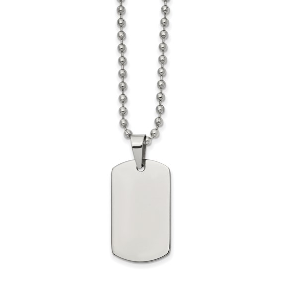 Stainless Steel Dog Tag on Ball Chain