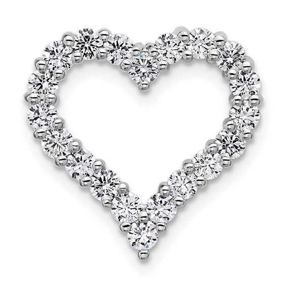 14k White Gold Heart Lab Grown Diamond Pendant