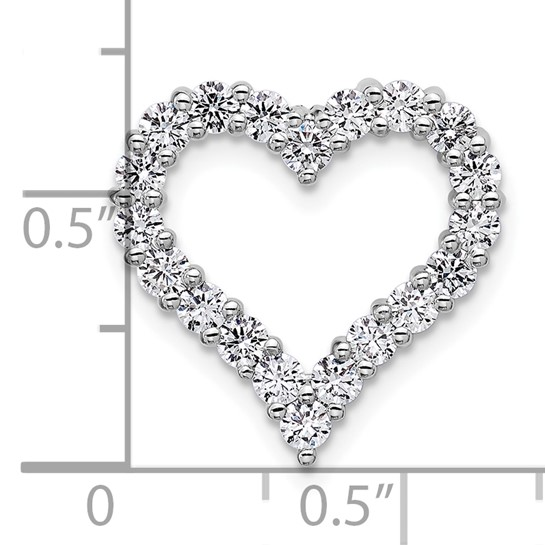 14k White Gold Heart Lab Grown Diamond Pendant