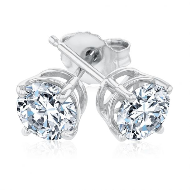 14k White Gold Lab Grown Diamond Earrings 5.08cttw