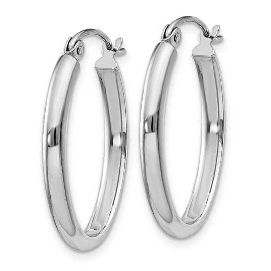 14k White Gold Large Hoop Earrings