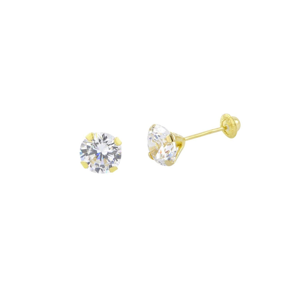 14k Stud 5.5mm Cubic Zirconias Earrings