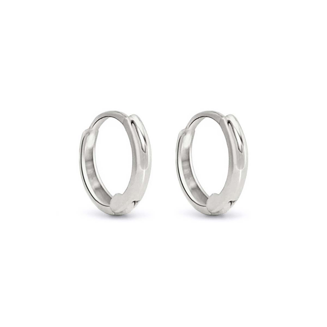 14k White Gold Small Hoop Earrings