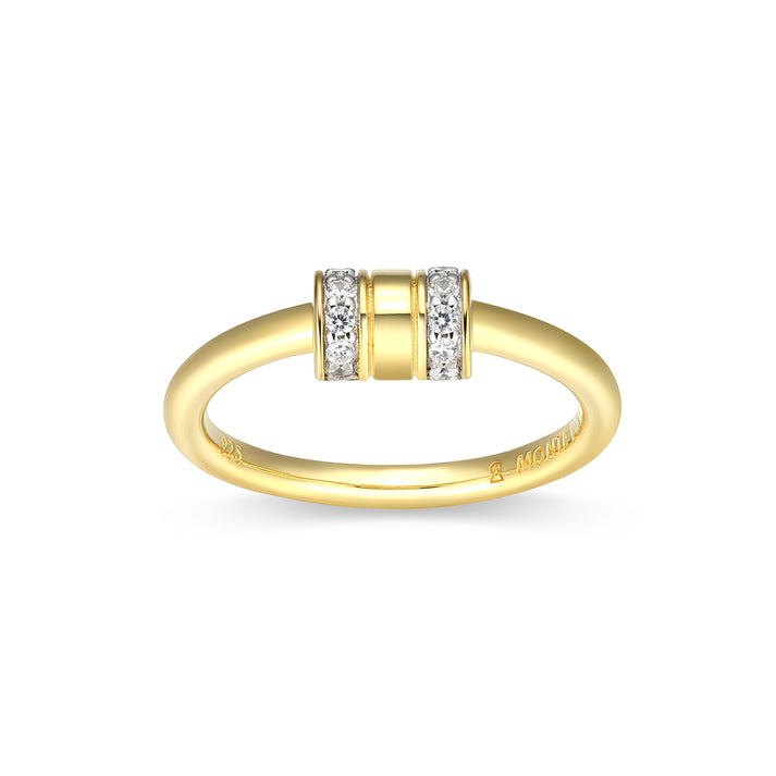 Sterling Silver Yellow Rondelle Ring