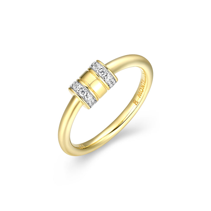 Sterling Silver Yellow Rondelle Ring
