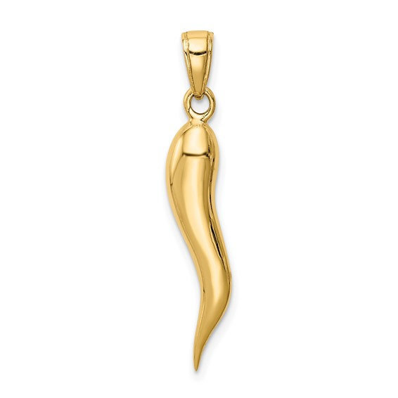 14k Yellow Gold Italian horn Charm