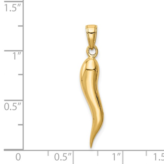 14k Yellow Gold Italian horn Charm