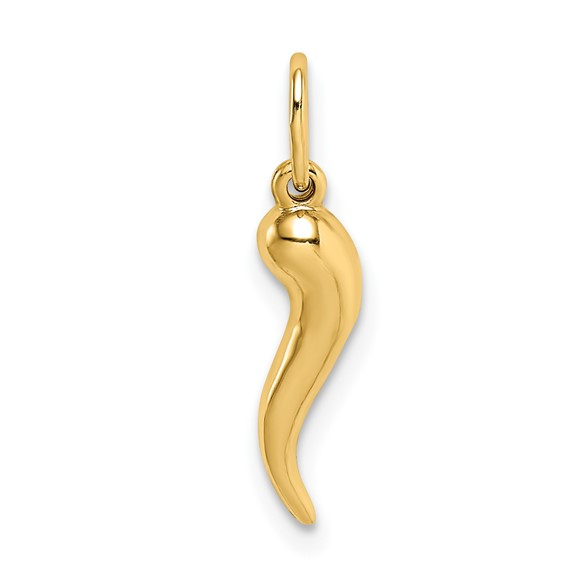 14k Yellow Gold Italian Horn Charm