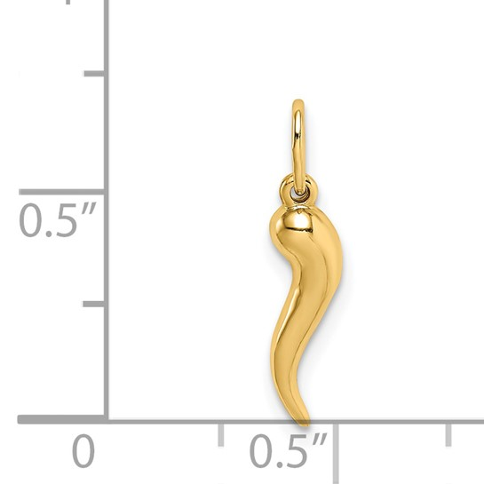 14k Yellow Gold Italian Horn Charm