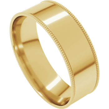 14k Yellow Gold Milgrain Wedding Band