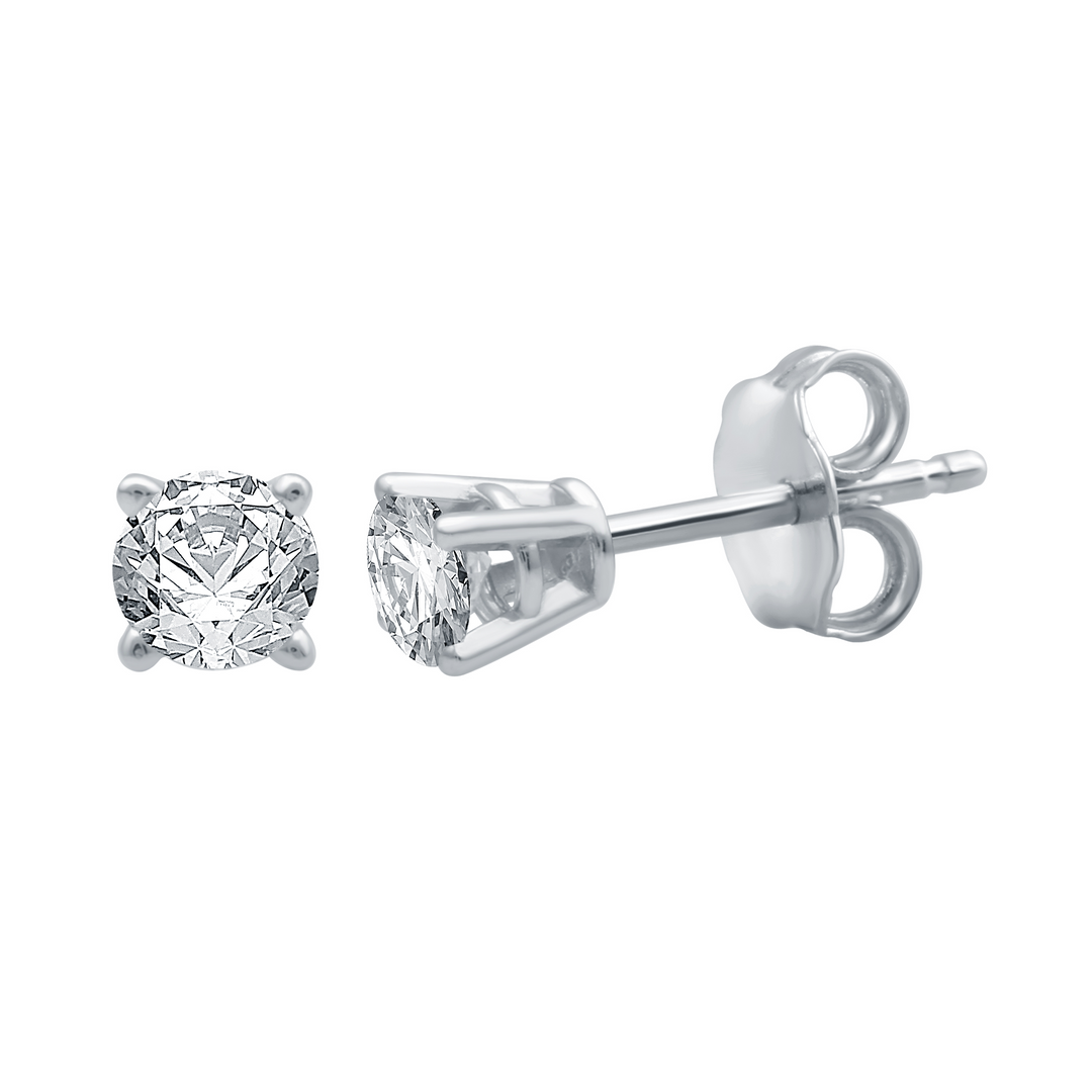 14k White Gold Lab Grown Diamond Earrings 0.20 cttw