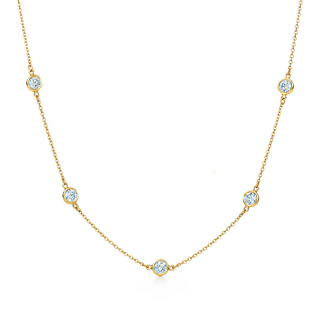 14k Yellow Gold Diamond By the Yard Necklace