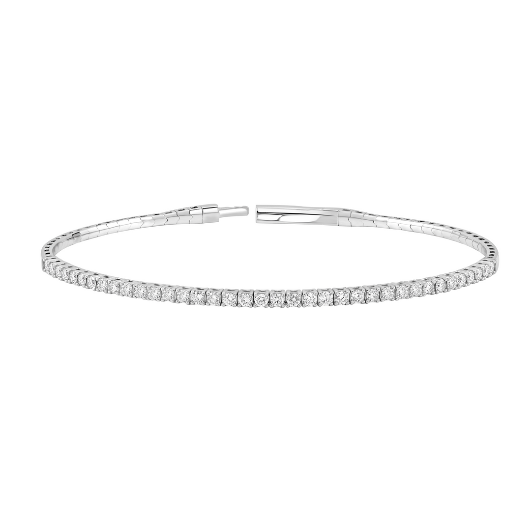 14k White Gold Lab Grown Diamond Bracelet 3.00 cttw