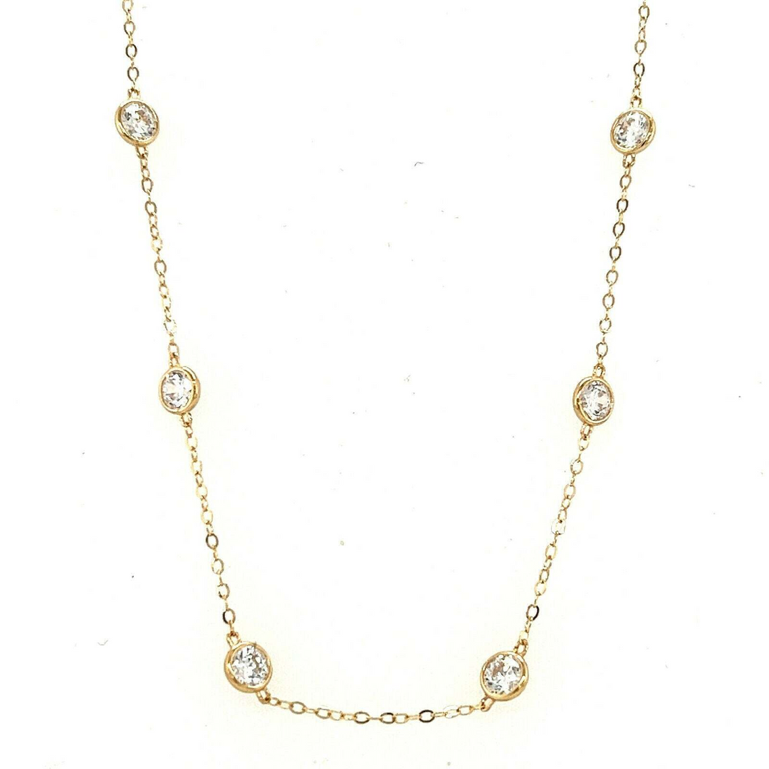 14k Yellow Gold Cubic Zirconia Necklace
