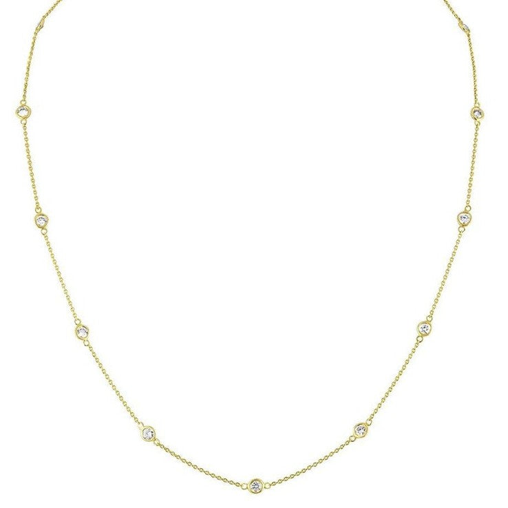 14k Yellow Gold Lab Grown Diamond Necklace