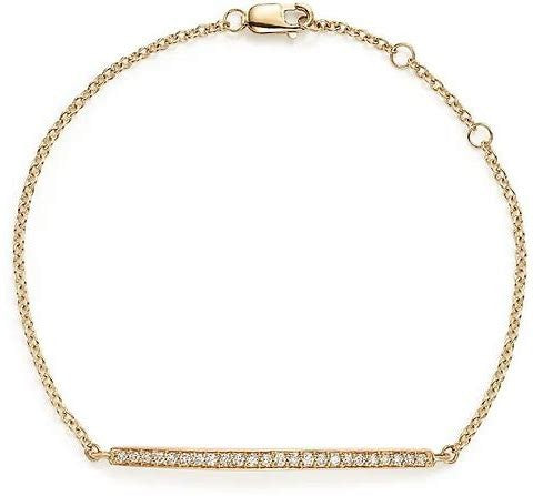 14k Yellow Gold Bar Diamond Bracelet