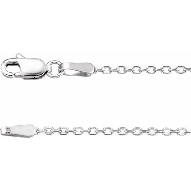 14k White Gold Cable Link Chain