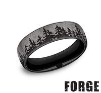 Mens Treeline Wedding Band