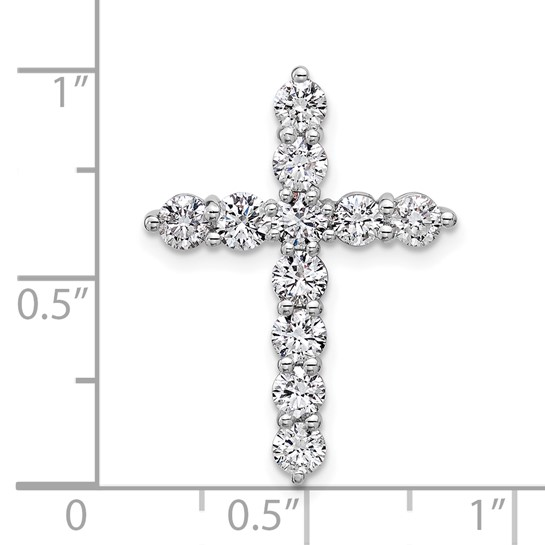 14k White Gold Cross Lab Grown Diamond Pendants