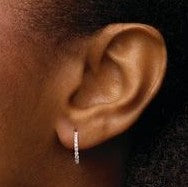 14k White Gold Lab Grown Diamond Earrings 0.25 cttw