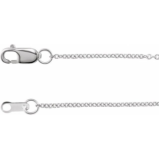 14k White Gold 16 inch Cable Link Chain