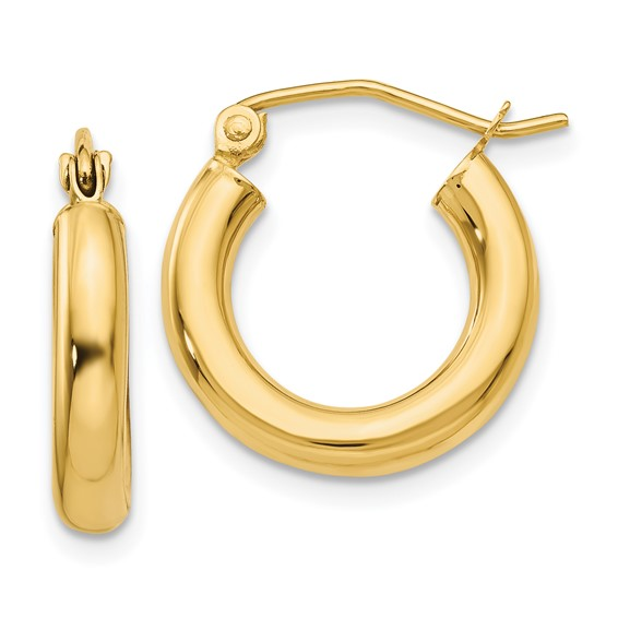 14k Yellow Gold Medium Hoop Earrings