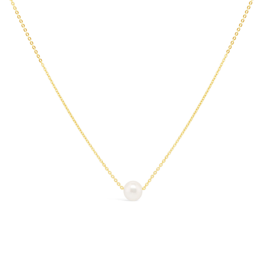 14k Yellow Gold Pearl Necklace