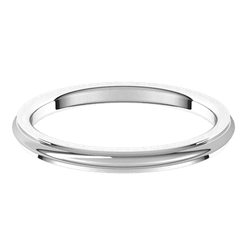 14k White Gold Wedding Band