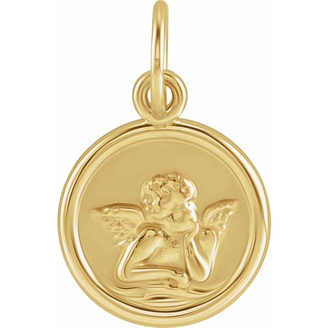 14k Yellow Gold Disc Charm