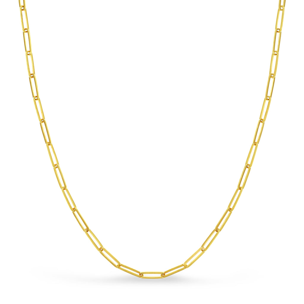 14k Yellow Gold Paper Clip Chain