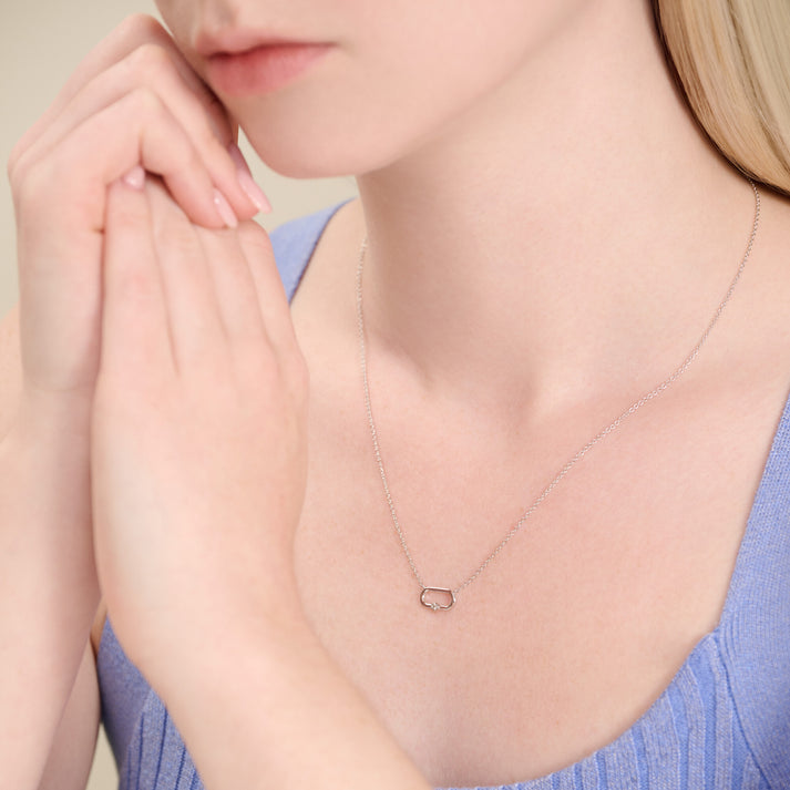 Sterling Silver Lab Diamond Necklace