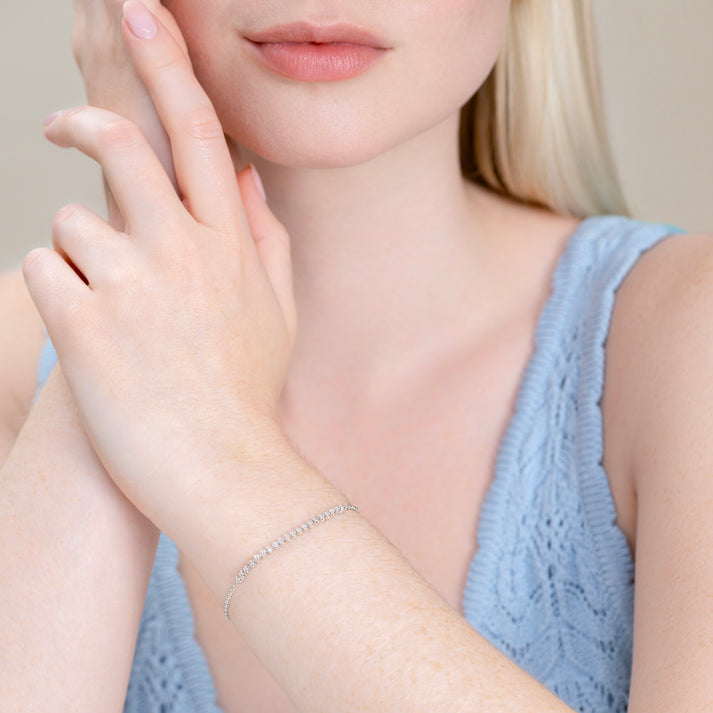 Sterling Silver White Cable Link Bracelet