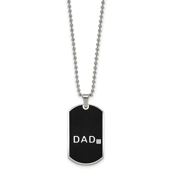Stainless Steel Dad Dog Tag Pendant