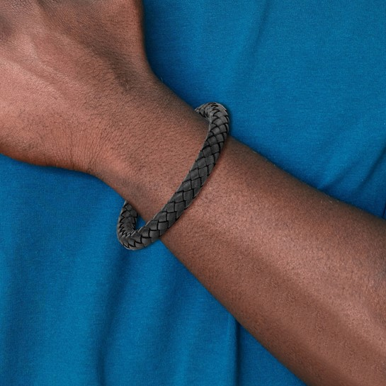 Stainless Steel Leather Bracelet