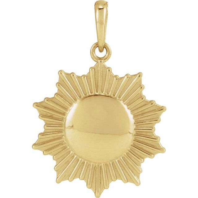 14k Yellow Gold Sun Charm