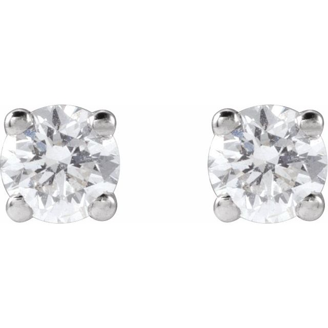 14k White Gold Lab Grown Diamond Earrings 0.25 cttw