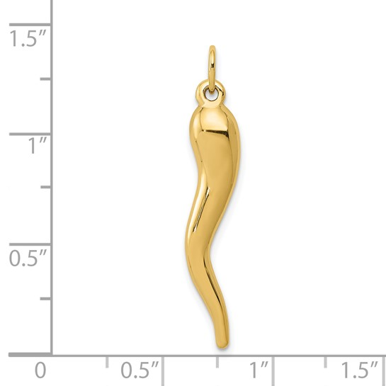 14k Yellow Gold Italian Horn Charm