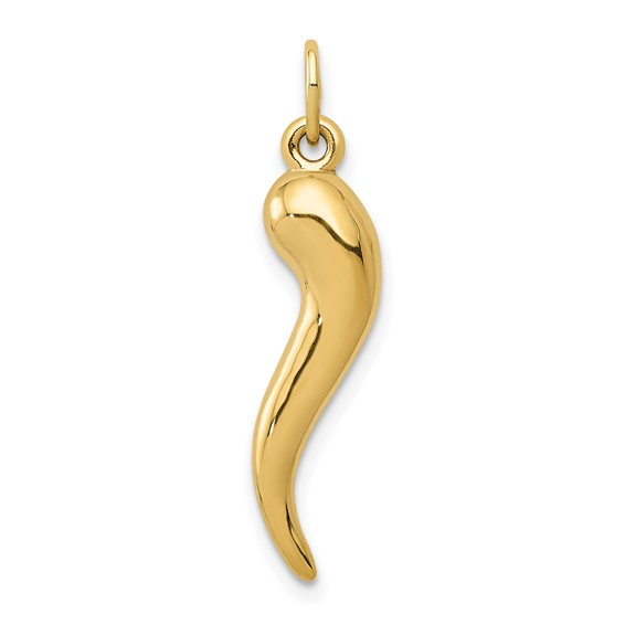 14k Yellow Gold Italian Horn Charm