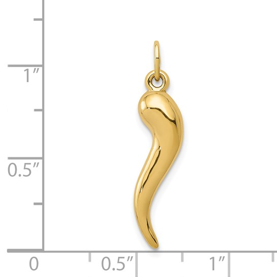 14k Yellow Gold Italian Horn Charm