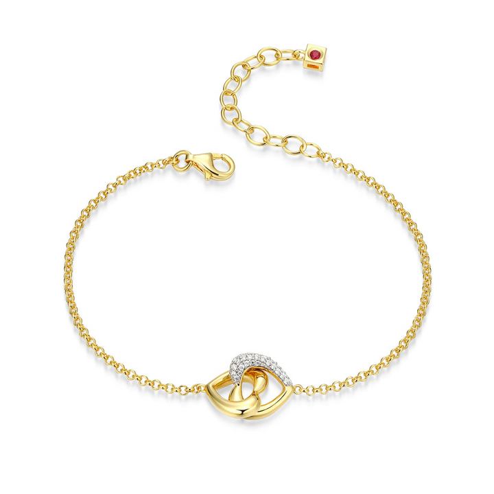 Sterling Silver Yellow tone Rolo Bracelet