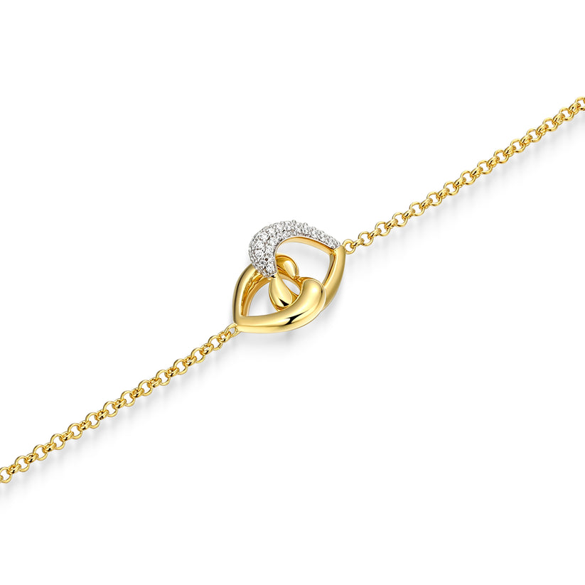 Sterling Silver Yellow tone Rolo Bracelet