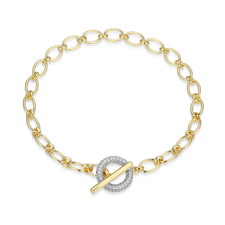 Sterling Silver Yellow tone toggle Bracelet