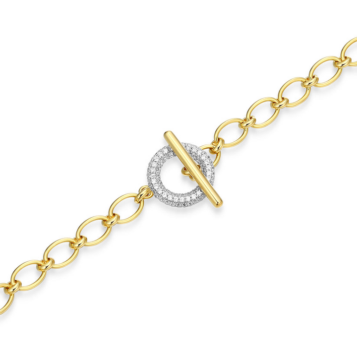 Sterling Silver Yellow tone toggle Bracelet