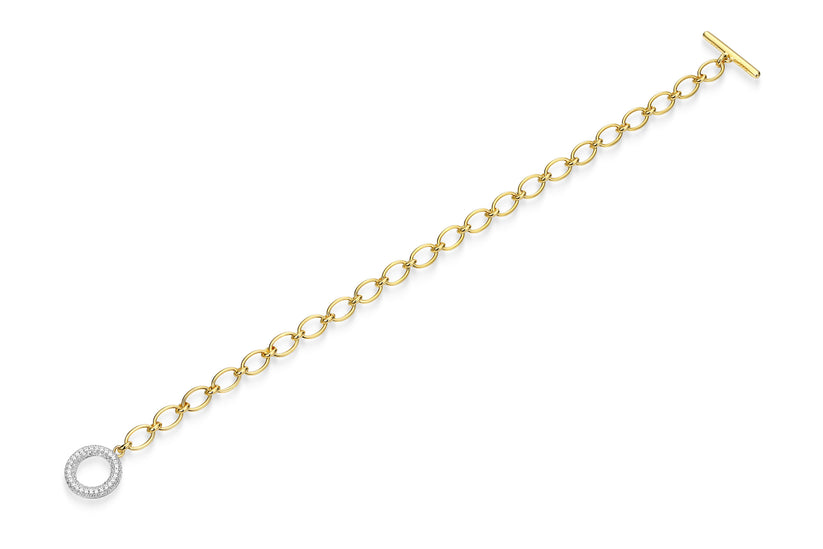 Sterling Silver Yellow tone toggle Bracelet