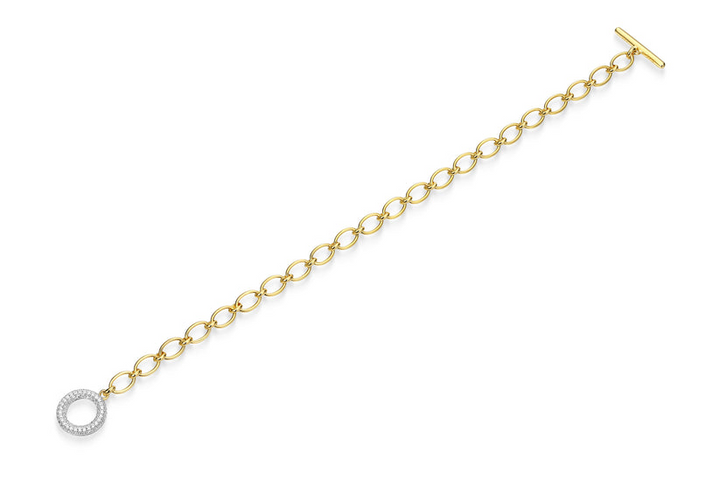 Sterling Silver Yellow tone toggle Bracelet