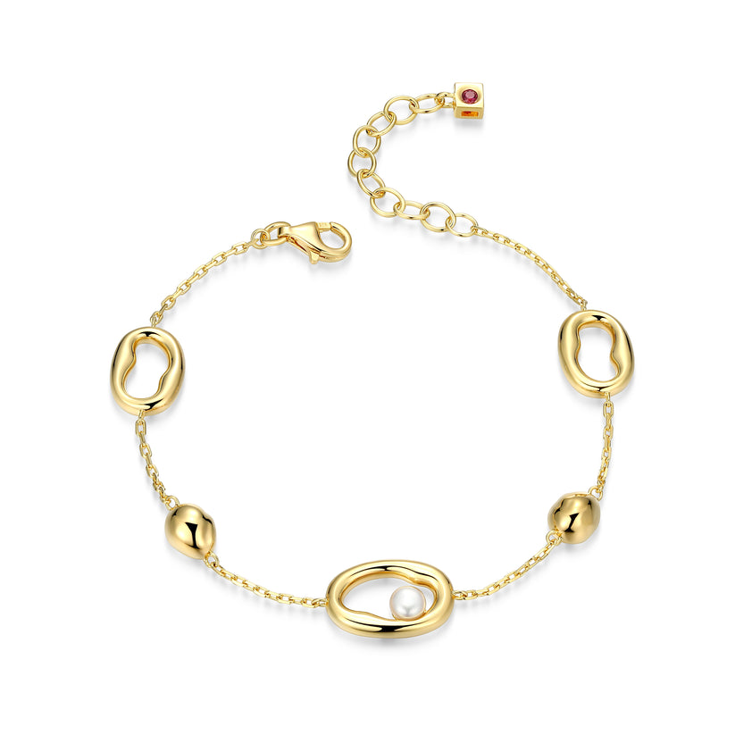 Sterling Silver Yellow Gold Bracelet