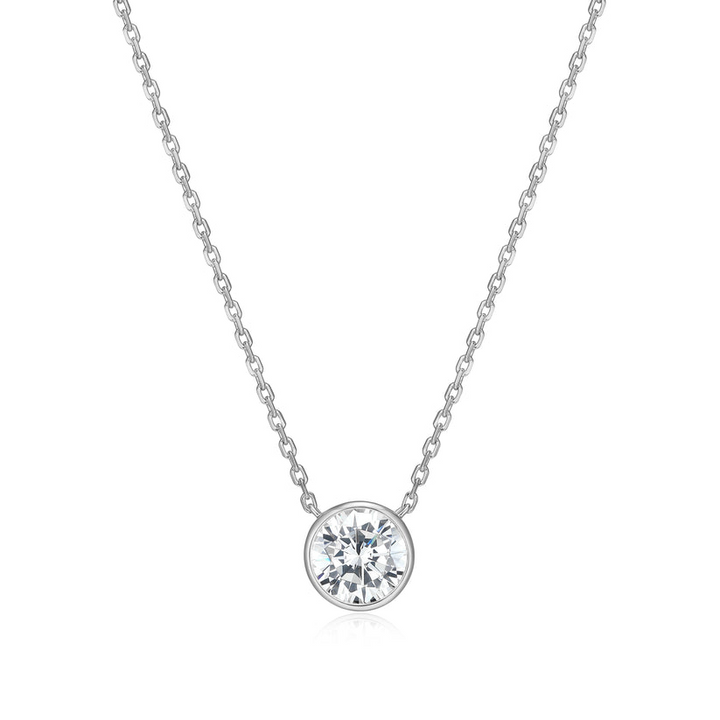 Sterling Silver Solitaire Lab Grown Diamond Pendant