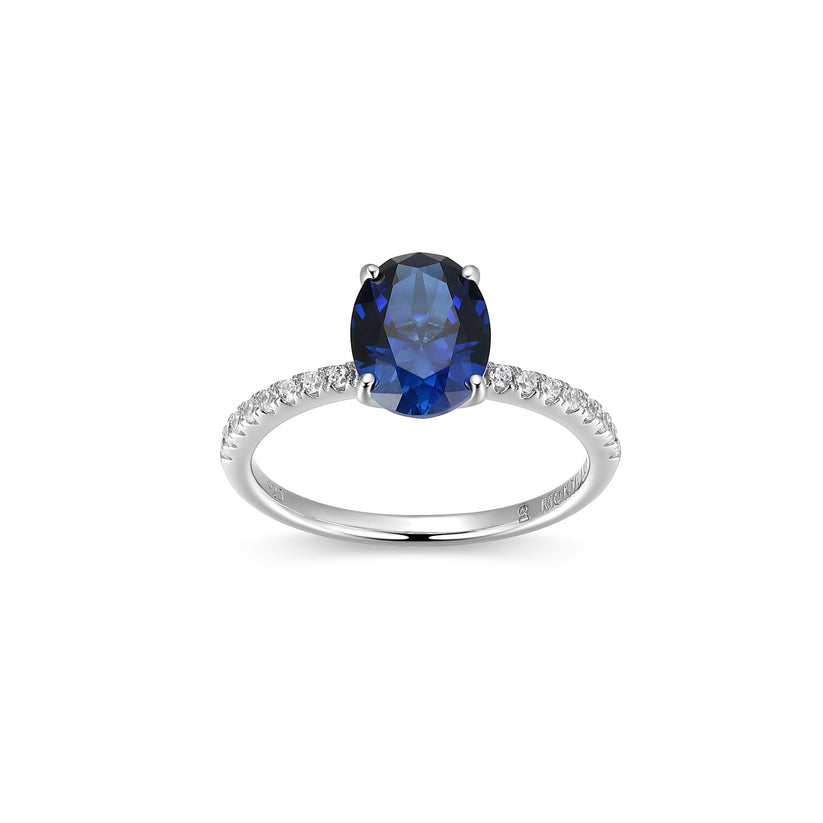 Sterling Silver Lab Sapphire Ring