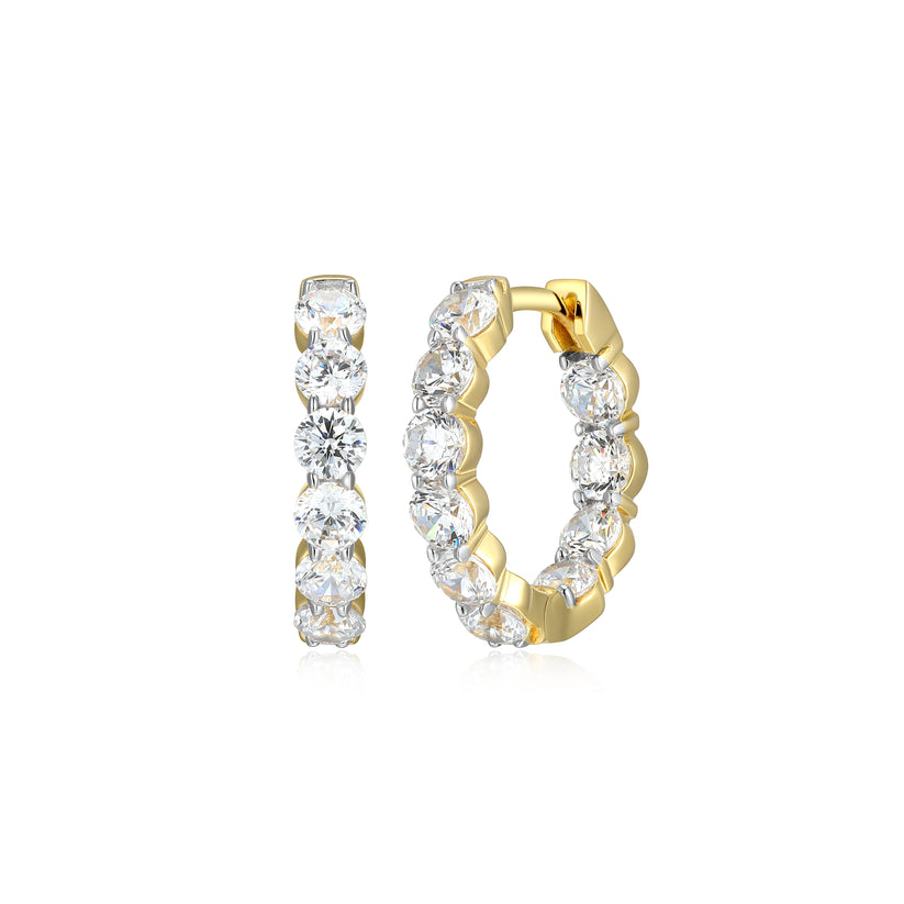 Sterling Silver Lab Grown Diamond Hoop Earrings